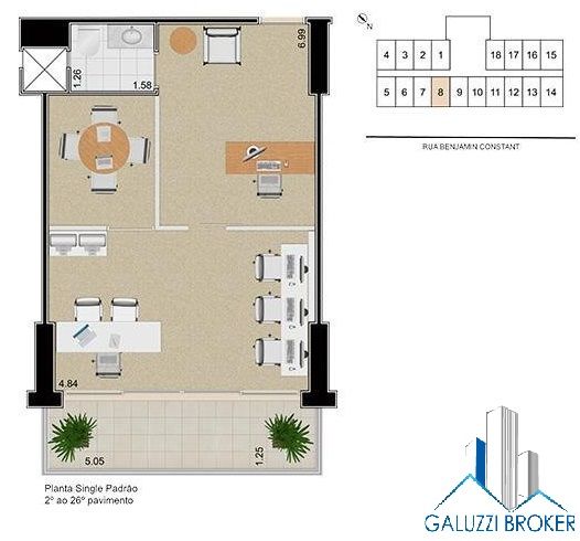 Sala Comercial a venda no Helbor Offices São Vicente.